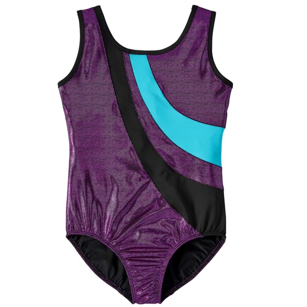 Danskin Now Gymnastics & Dance Elite Foil Leotard with Matching Shorts 10/12